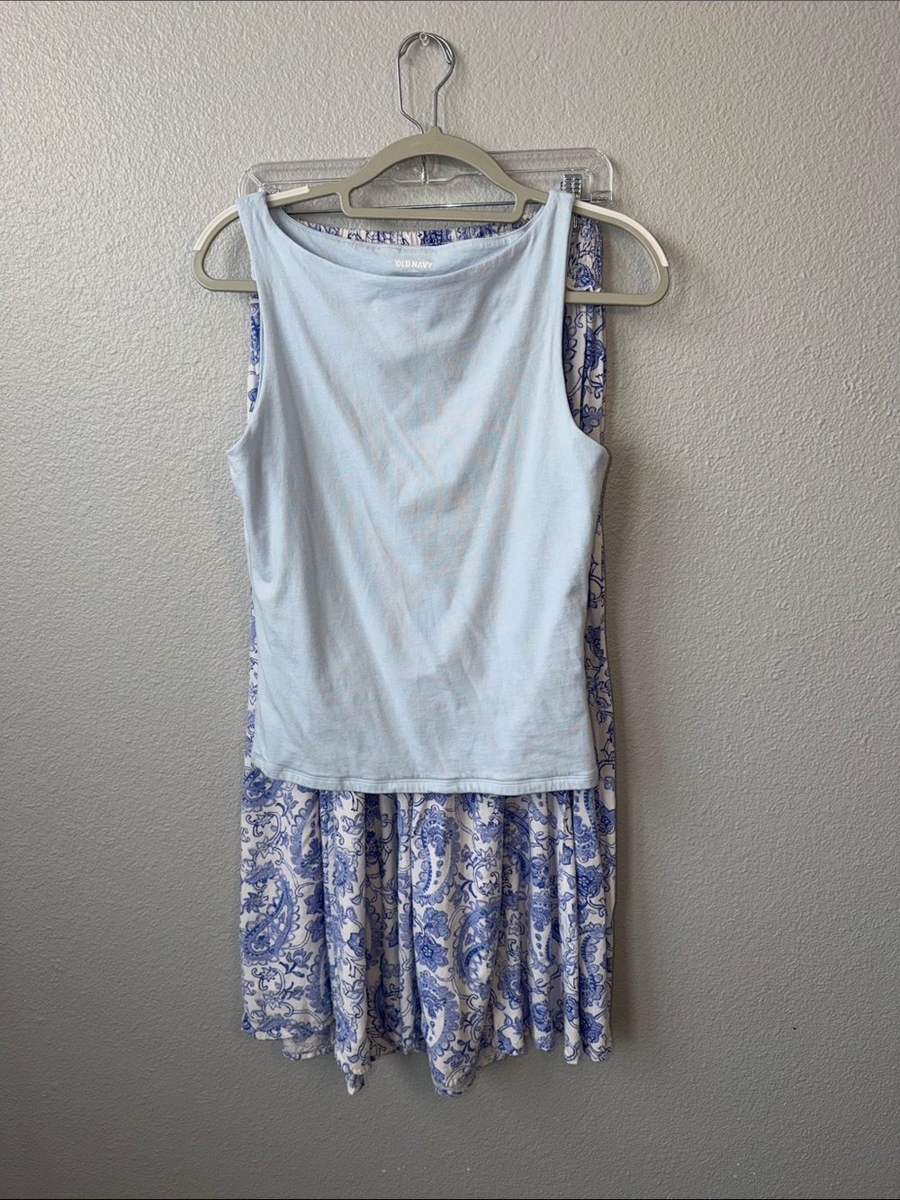 True Destinations- Bundle Light Blue Tank with Blue Paisley Wide Leg Pants - Picture 2 of 10